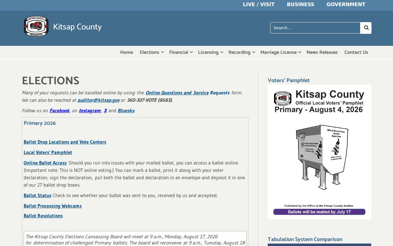 Kitsap Elections office for Silverdale voter records