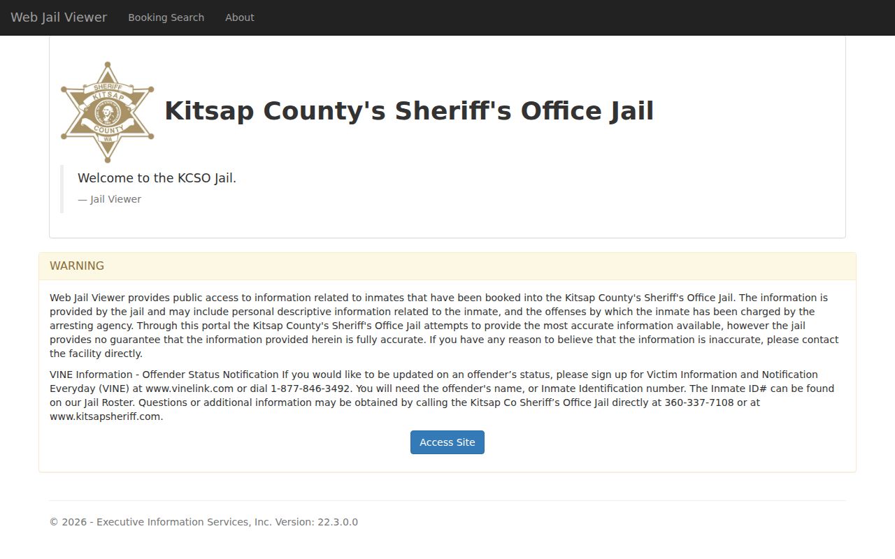 Silverdale public records access through Kitsap Web Jail Viewer
