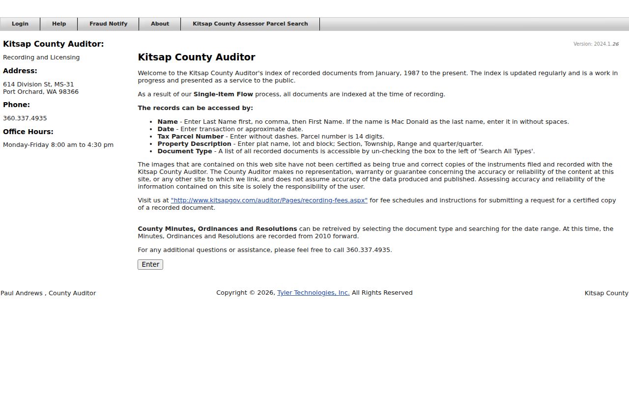 Silverdale people search in the Kitsap recorded document index