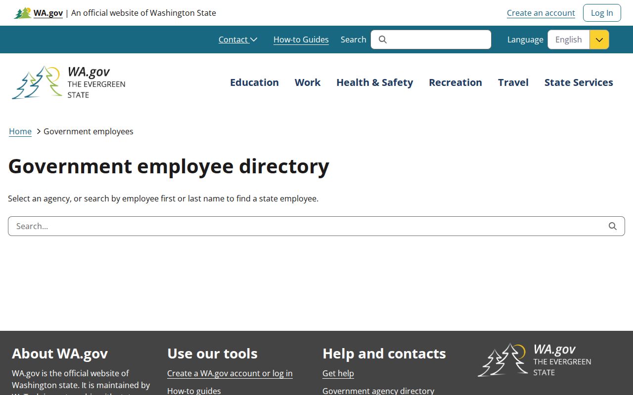 Silverdale people directories entry point for Washington state employee contacts